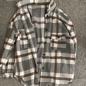 Plaid Button-Up Shacket
